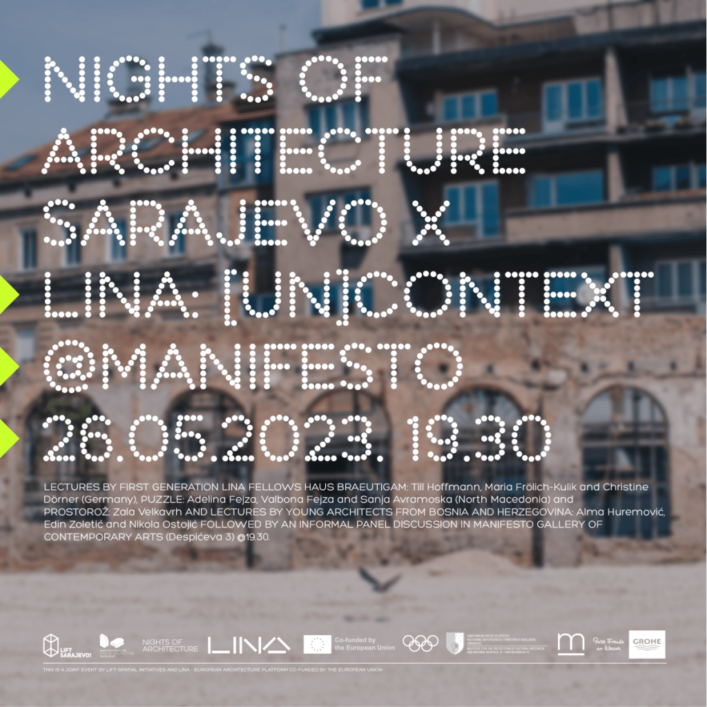 Najavni poster Noći arhitekture Sarajevo x LINA: (un)context Najavni poster Noći arhitekture Sarajevo x LINA: (un)context