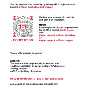 Competition APLE project official hashtag & slogan