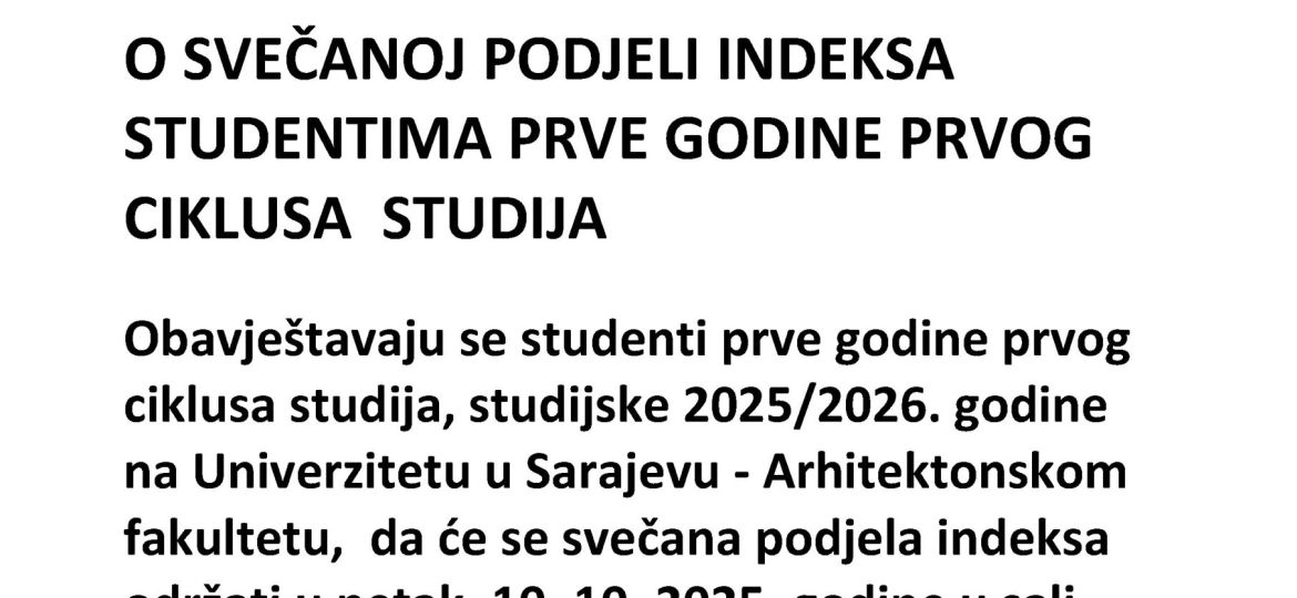 obavijest_PODJELA INDEKSA_studijska 2025_2026